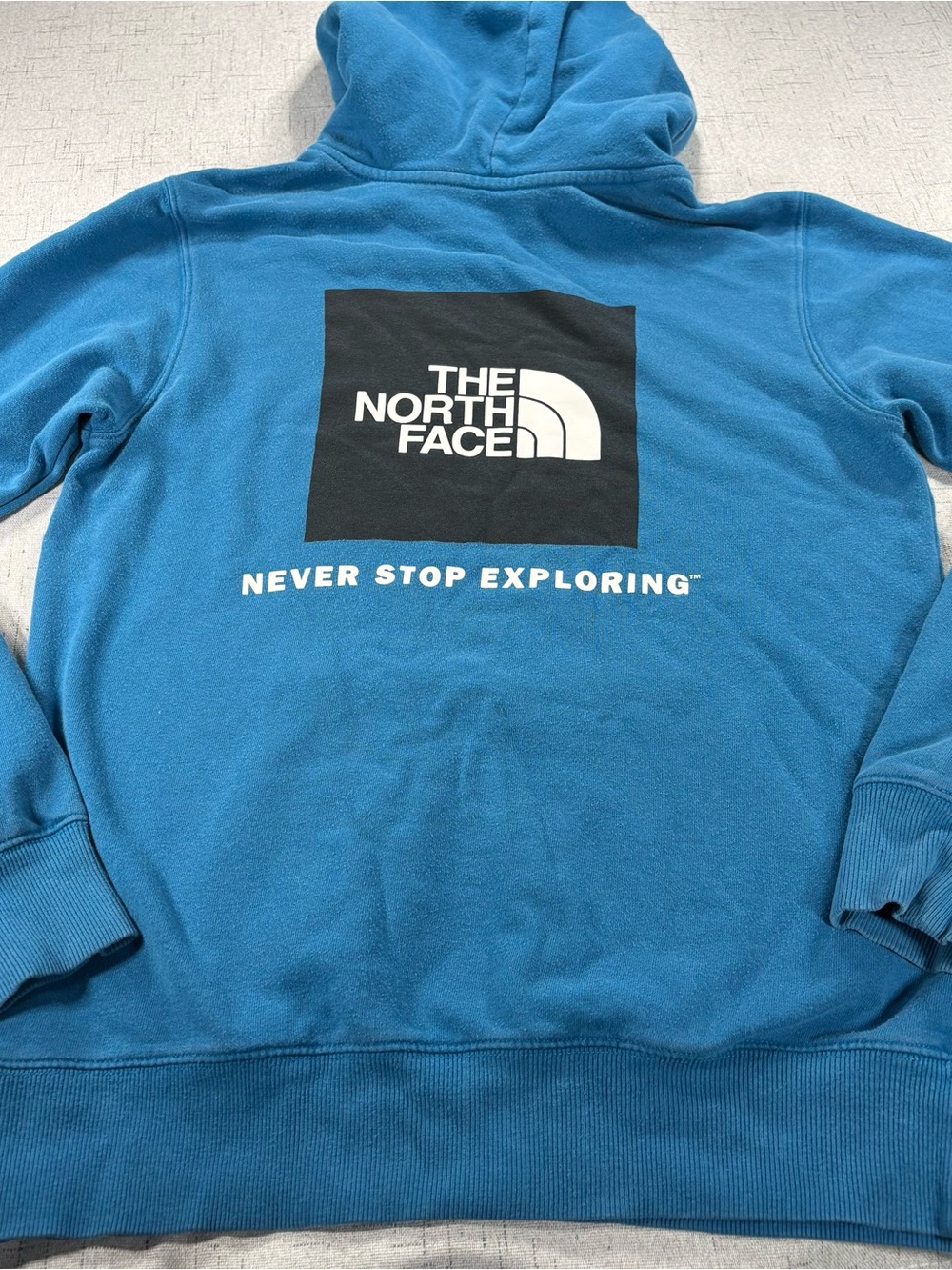 The North Face Men's Teal Blue Logo Crewneck Hoodie